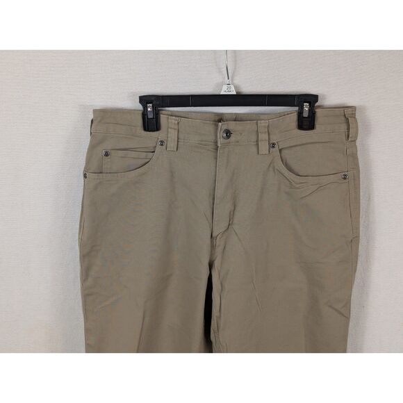 Duluth Trading Co Flex Fire Hose Relaxed Fit Pants Khaki Men's Size 36x34 - Picture 2 of 12
